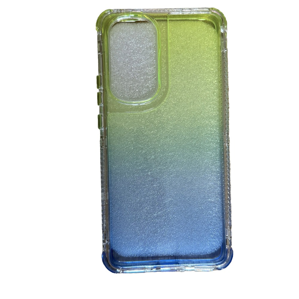 Motorola Edge 30 Phone Case‎ Full-Body Rugged Transparent Yellow Blue